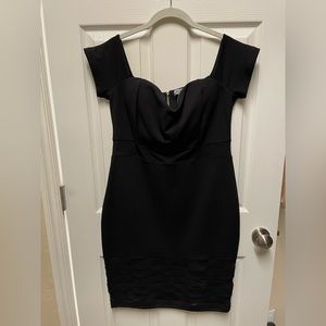 Black dress with sheer waist detail